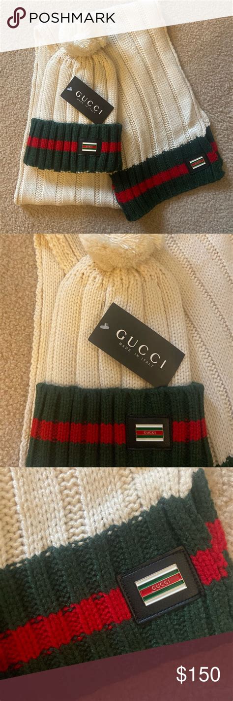 authentic gucci hat and scarf set